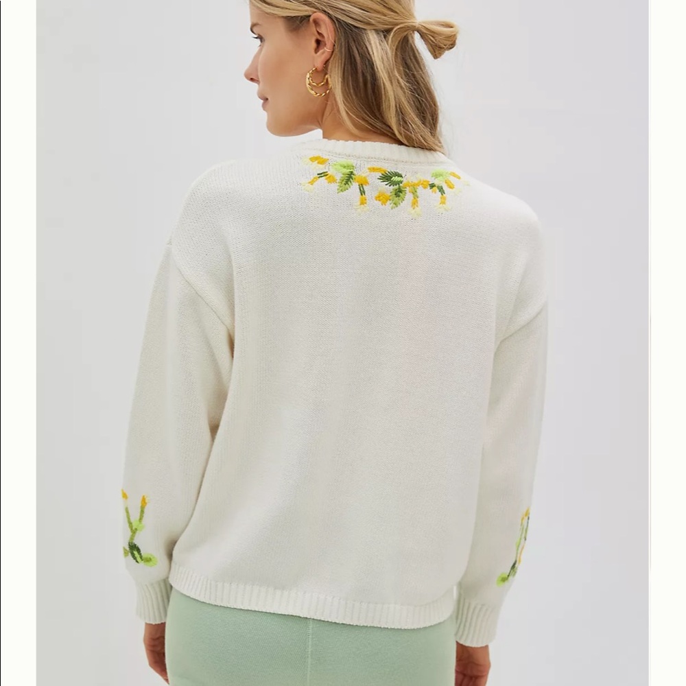 NWT Anthropologie Marigold Embroidered Sweater Medium #244 - Picture 3 of 6